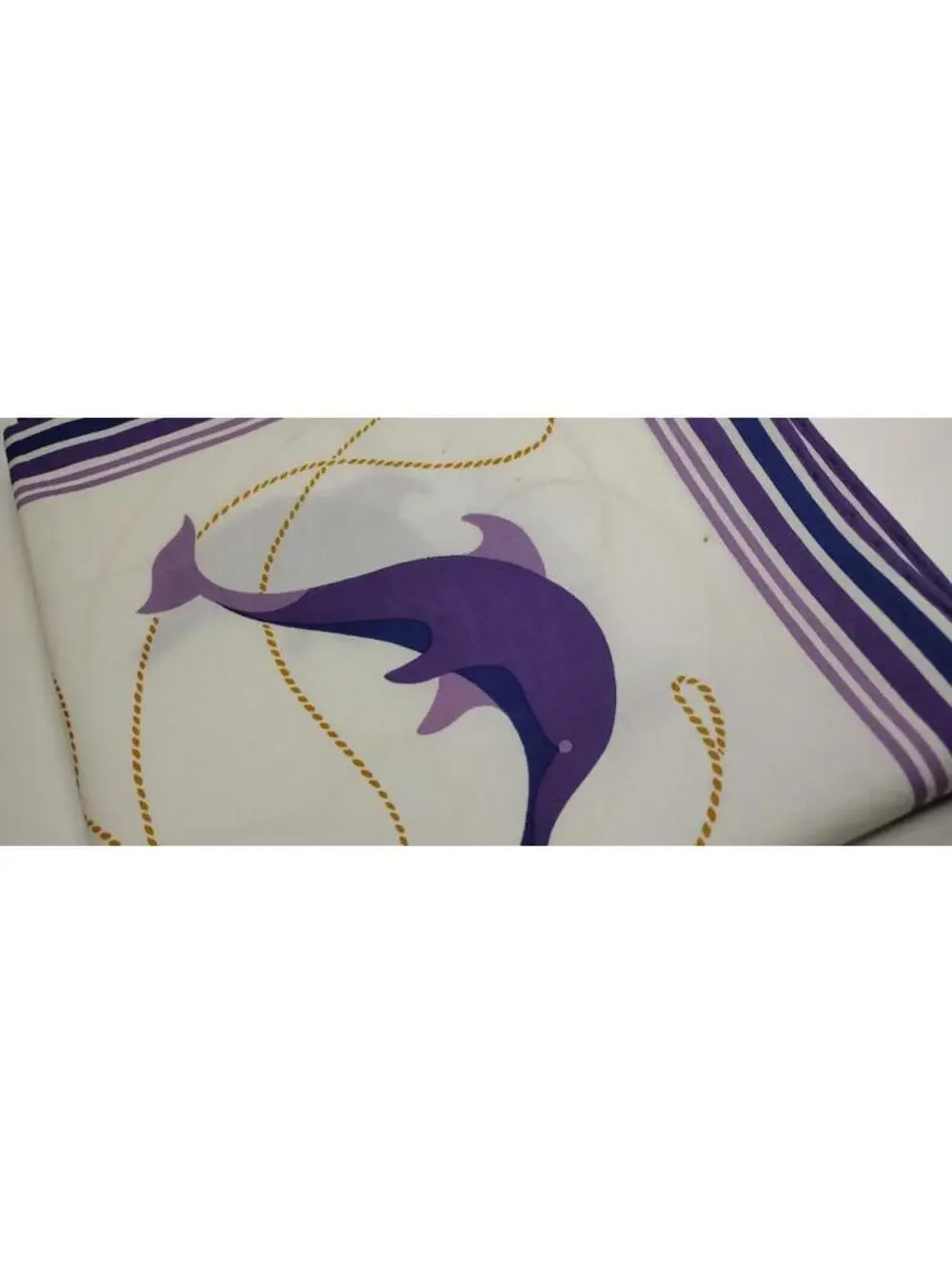 Vintage Espresso Cagliari Purple Dolphin Handkerchief Cotton Fine Design 16 x 17